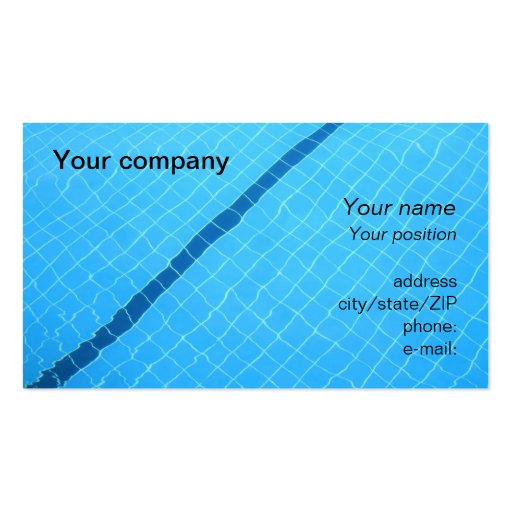 "Swimming pool" business card