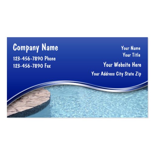 Swimming Pool Business Cards (front side)