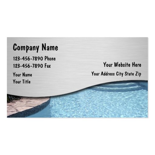 Swimming Pool Business Cards (front side)
