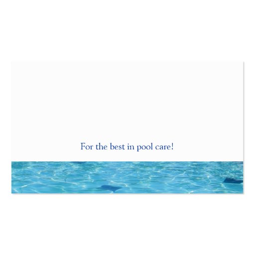 Swimming Pool Care Maintenance Business Card (back side)