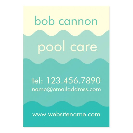 Swimming Pool Care Maintenance Business Card (front side)