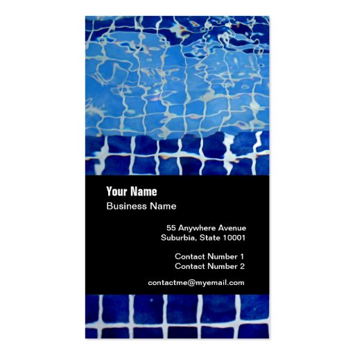 Swimming Pool Company Template Business Card (front side)