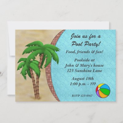 Pool Party Invitations on Swimming Pool Party Invitation From Zazzle Com