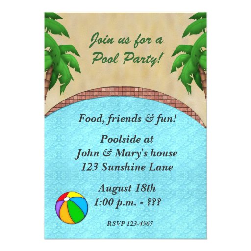 Swimming Pool Party Invitation