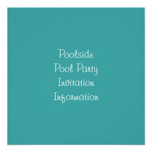 Swimming Pool Personalized Invitations