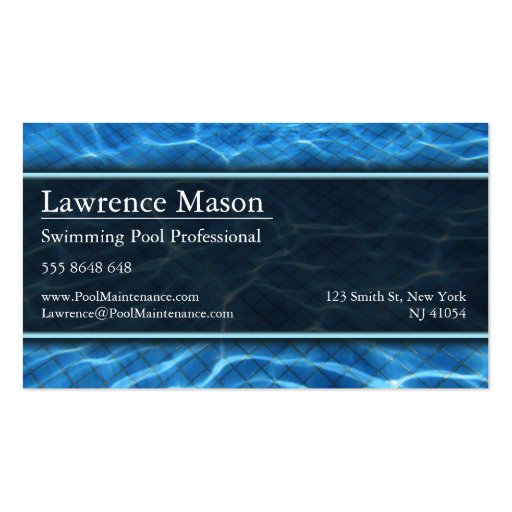 Swimming Pool Photo - Business Card (back side)