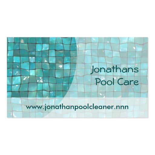Swimming pool tiles business card template (front side)