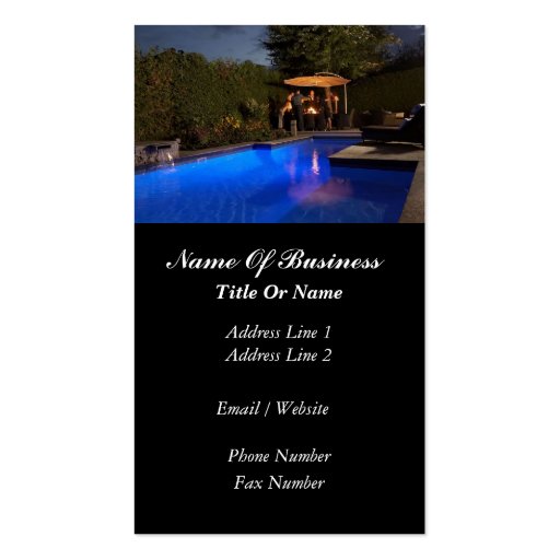 Swimming Pools Business Card (front side)