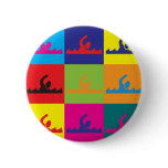 Swimming Pop Art buttons