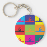 Swimming Pop Art Key Chain