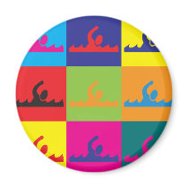 Swimming Pop Art Magnets
