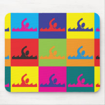 Swimming Pop Art Mouse Pads