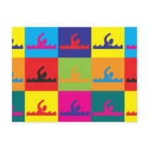 Swimming Pop Art Post Card