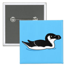 Swimming Razorbill, basic Pinback Button