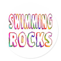 Swimming Rocks Round Sticker