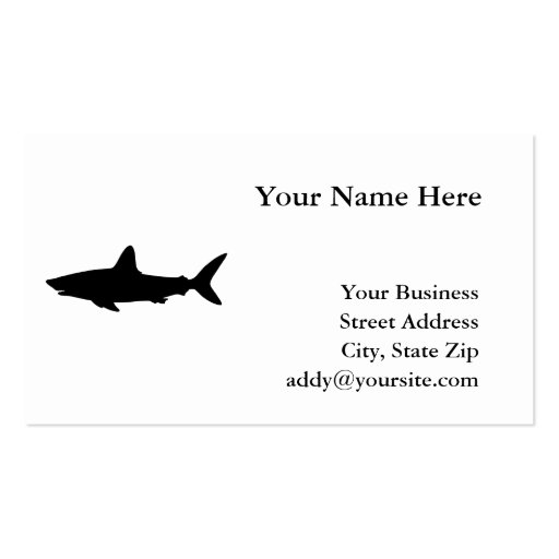 Swimming Shark Business Card Templates (front side)