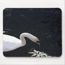 Swimming Swan mousepads