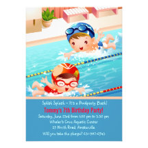 Swimming Tots Pool Party Invitation