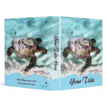 Swimming Turtle Customizable 1" Art Binder