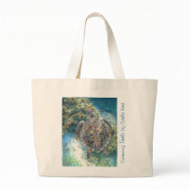 Swimming Turtle Tote Grocery Bag