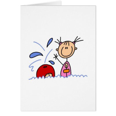 Swimming Under The Sun Card by stick_figures