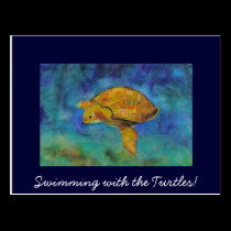 Swimming with the Turtles! postcards