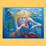 Swimming with tropical fish postcards