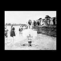 Swimsuit Beauty at the Beach 1909 Print