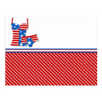 Swimsuit on Red Dots postcards