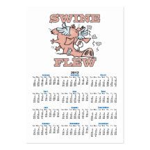 swine flew flying pig flu pun cartoon business card template