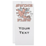 swine flew flying pig flu pun cartoon rack cards