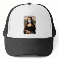 Swine Flu Mona Lisa With Mask Hat