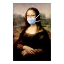 Swine Flu Mona Lisa With Mask Poster posters
