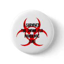 SWINE FLU PANDEMIC PINBACK BUTTONS