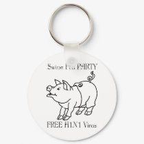 SWINE FLU PARTY keychains by WakadyWak SWINE FLU PARTY keychains