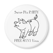 SWINE FLU PARTY magnets