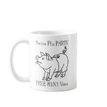SWINE FLU PARTY mugs by WakadyWak SWINE FLU PARTY mugs