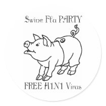 SWINE FLU PARTY stickers