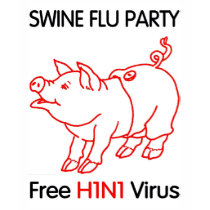 SWINE FLU PARTY t-shirts by WakadyWak SWINE FLU PARTY t-shirts