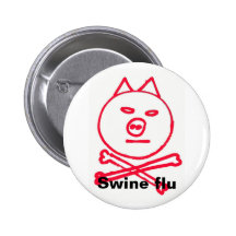 Swine flu pinback button