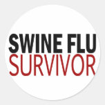 Swine Flu Survivor Round Stickers
