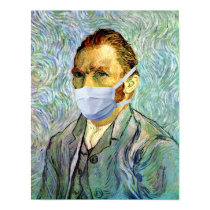 Swine Flu Van Gogh With Mask Poster posters