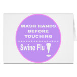 Swine Flu Warning Labels Greeting Cards