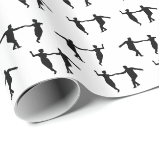 Swing Dance Couple Silhouettes Gift Wrapping Paper