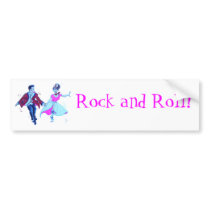 swing dancer pink poodle skirt saddle shoes bumper sticker