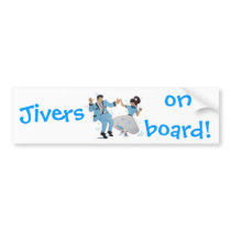 swing dancer with poodle skirt and saddle shoes bumper sticker
