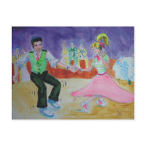 Swing Dancing on saturday night Postcard