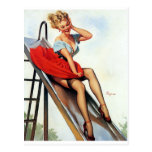 Swing Pin Up Postcard