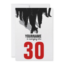 Swingers Rat Pack 30th Birthday Party Custom Announcements