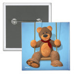Swinging Dinky Bear Pinback Buttons